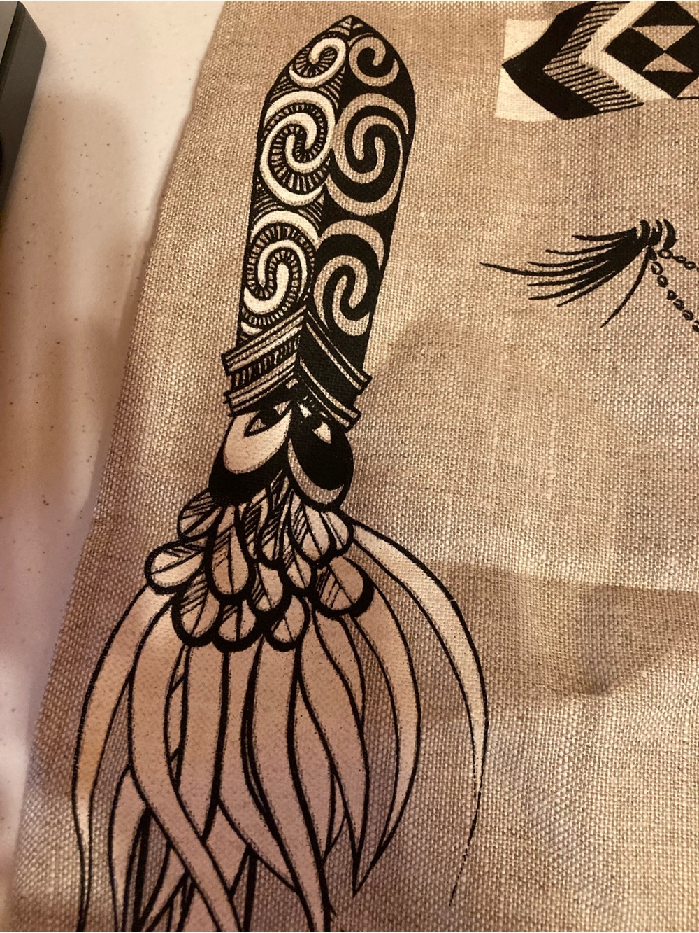 New Zealand Linen Tea Towel — Natural with Black Print - Picture 7 of 10